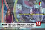 Se pronuncia chófer agredido por pasajero al interior de bus