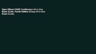 Open EBook CISSP Certification All-in-One Exam Guide, Fourth Edition (Cissp All-In-One Exam Guide)