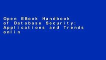 Open EBook Handbook of Database Security: Applications and Trends online