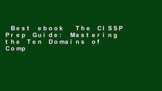 Best ebook  The CISSP Prep Guide: Mastering the Ten Domains of Computer Security Complete