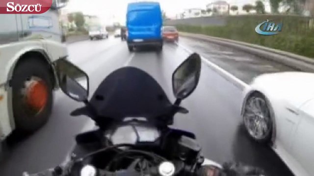 TEM Otoyolu’nda “makas” terörü kamerada