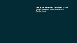 View MCSE Self-Paced Training Kit (Exam 70-294): Planning, Implementing, and Maintaining a