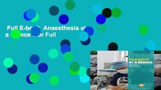 Full E-book  Anaesthesia at a Glance  For Full