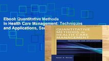 Ebook Quantitative Methods in Health Care Management: Techniques and Applications, Second Edition