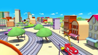 Troy the Train is the Crane Truck in Train Town of Car City | Trains & Trucks cartoons for