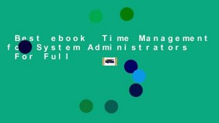 Best ebook  Time Management for System Administrators  For Full