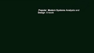 Popular  Modern Systems Analysis and Design  E-book