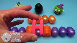 Spider Man Surprise Egg Learn A Word! Spelling Halloween Words! Lesson 7