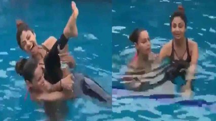 Shilpa Shetty & Bipasha Basu's Pool Fun time goes viral । FilmiBeat