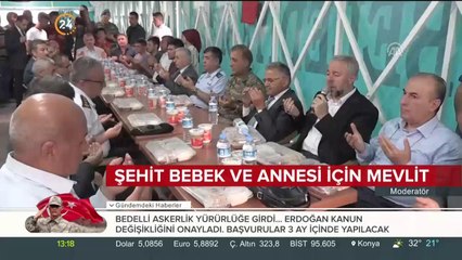 Şehit anne ve bebeği için mevlit okutuldu
