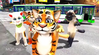 LEARN COLOR TALKING TOM ON BUS W CARS CARTOON FOR KIDS & COLORS FOR CHILDREN NURSERY RHYME