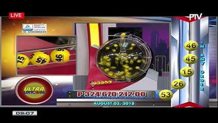 PCSO 9 PM Lotto Draw, August 3, 2018