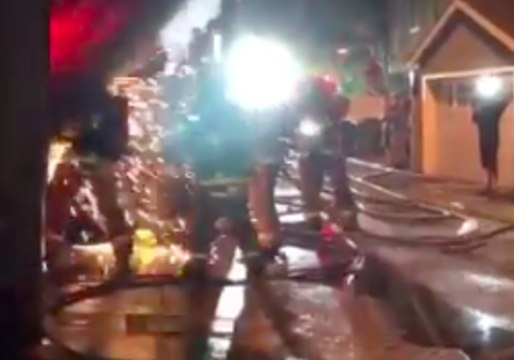 California Firefighters Battle an Electrical Fire