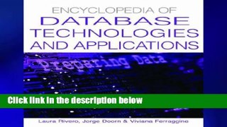 Full Trial Encyclopedia of Database Technologies and Applications any format