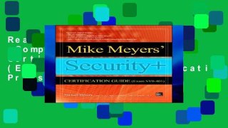 Reading Mike Meyers  CompTIA Security+ Certification Guide (Exam SY0-401) (Certification Press)
