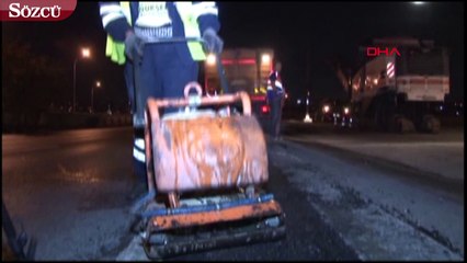 Download Video: Haliç Köprüsü Metrobüs yolunda iki gece asfalt yenileme çalışması yapılacak