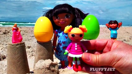 Beach Dora the Explorer Rainbow Surprise Eggs Peppa Pig Disney Princess Lalaloopsy Ocean F