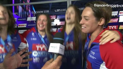 Championnats Européens / Natation : La joie des relayeuses françaises