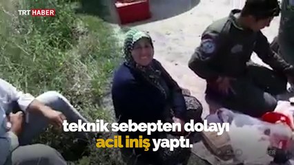 Helikopter arıza yaptı, köylüler Mehmetçiğin yardımına koştu