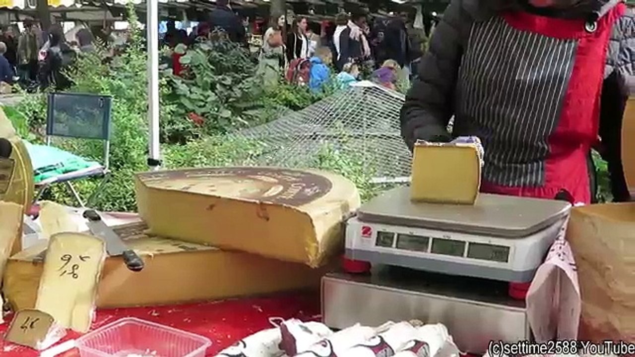 Paris Traditional Food Market. A Walk Into the Marché Bastille. French Food and Street Food