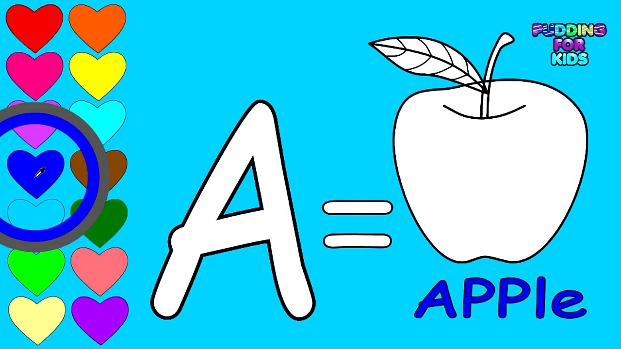 Learn Colors ABC Coloring Page and Learn Alphabet AGame for Kids Children Baby