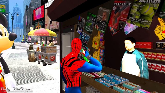 BLU MCQUEEN !! Spiderman and Mickey mouse Adventure Time with Lightning McQueen Disney Car