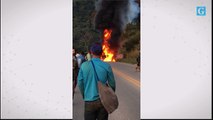 Carreta pega fogo na BR 262 em Ibatiba
