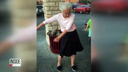 70-Year-Old Grandma Tries the ‘Backpack Kid’ Dance