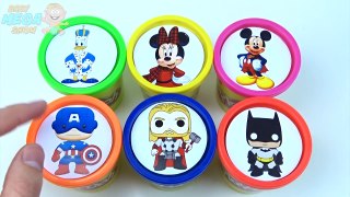 Play Doh Cups Colors Superheroes Mickey Mouse