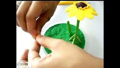 Making a garden using modelling clay