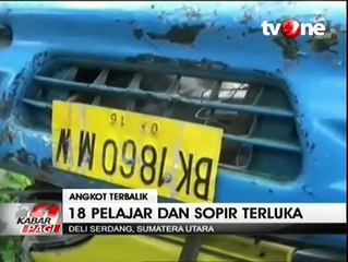 Belasan Pelajar Terluka Akibat Angkot yang Ditumpanginya Terbalik