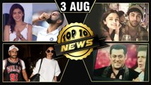 Deepika Ranveer Kiss At Airport, Ranbir Alia Dinner Date, Salman Shah Rukh DUS KA DUM | Top 10 News