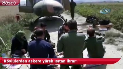 Köylülerden askere yürek ısıtan ikram