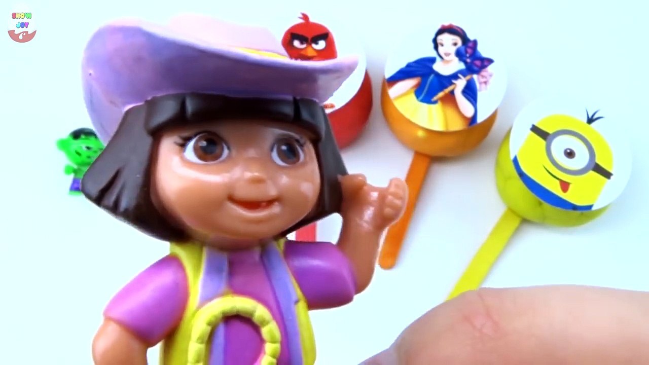 Lollipop Smiley Play Doh Toys Pj Masks Cat Boy Minions Angry Birds Red Princess Snow white