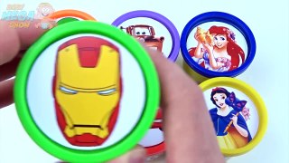 Cups Stacking Toys Play Doh Clay Princess Disney Spiderman Ironman Cars McQueen