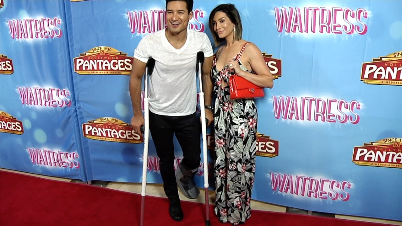 Mario Lopez On Crutches "Waitress" Los Angeles Premiere Red Carpet