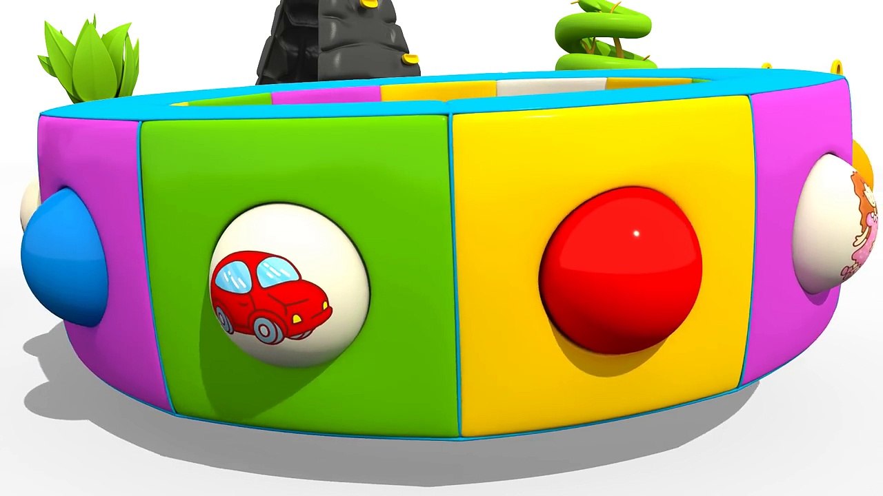 Excavator Max & his Carousel (kids vehicles). Car cartoons.