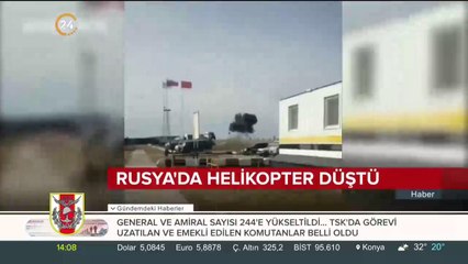 Rusya'da helikopter düştü