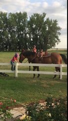 Très futée, cette petite fille a une technique pour monter à cheval