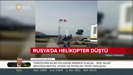 Rusya'da helikopter düştü