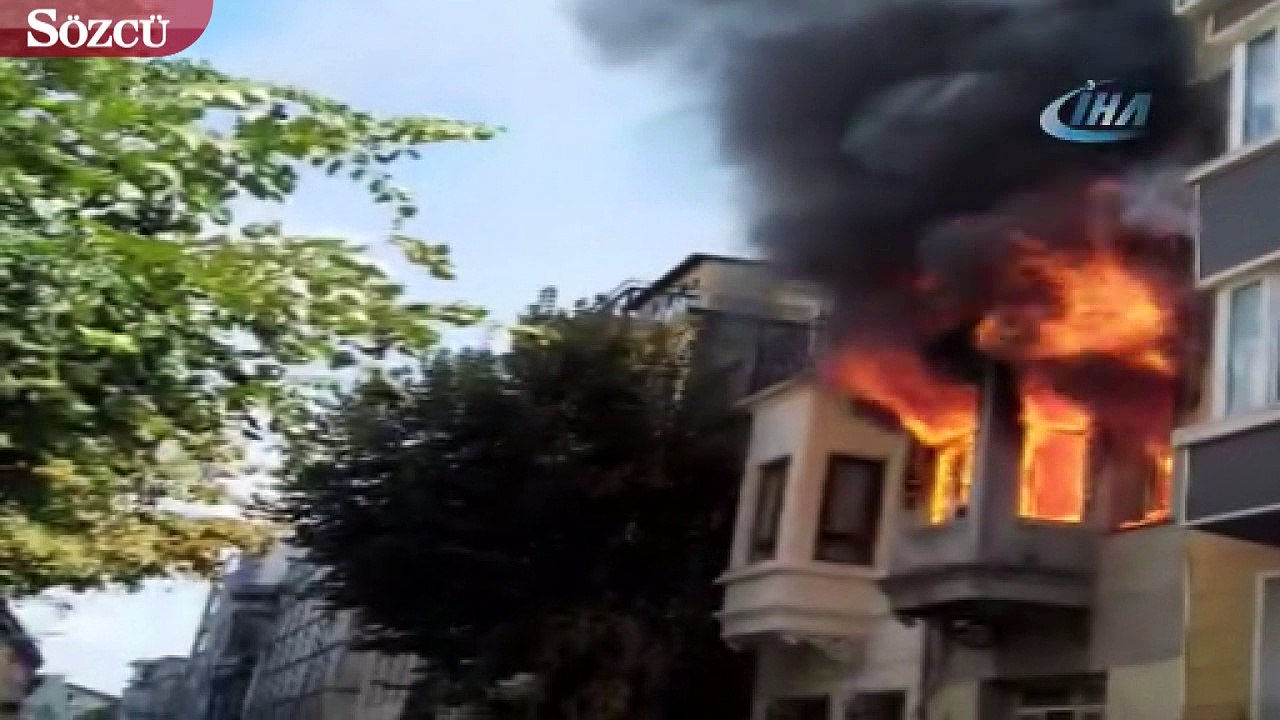 Kumkapı’da 3 katlı bina alev alev yandı