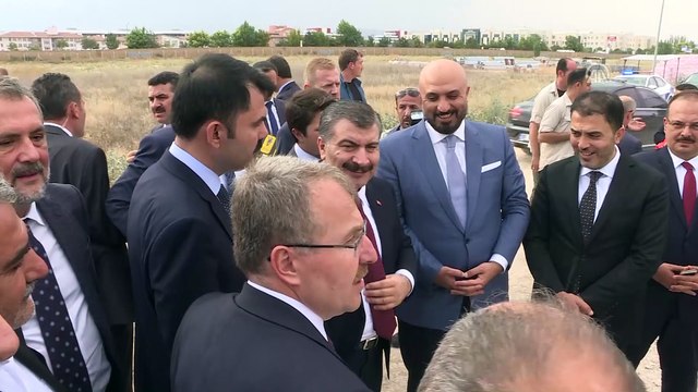 Bakanlar Kurum ve Koca, Konya Şehir Hastanesi inşaatında incelemelerde bulundu - KONYA