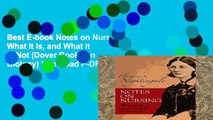 Best E-book Notes on Nursing: What It Is, and What It Is Not (Dover Books on Biology) D0nwload P-DF