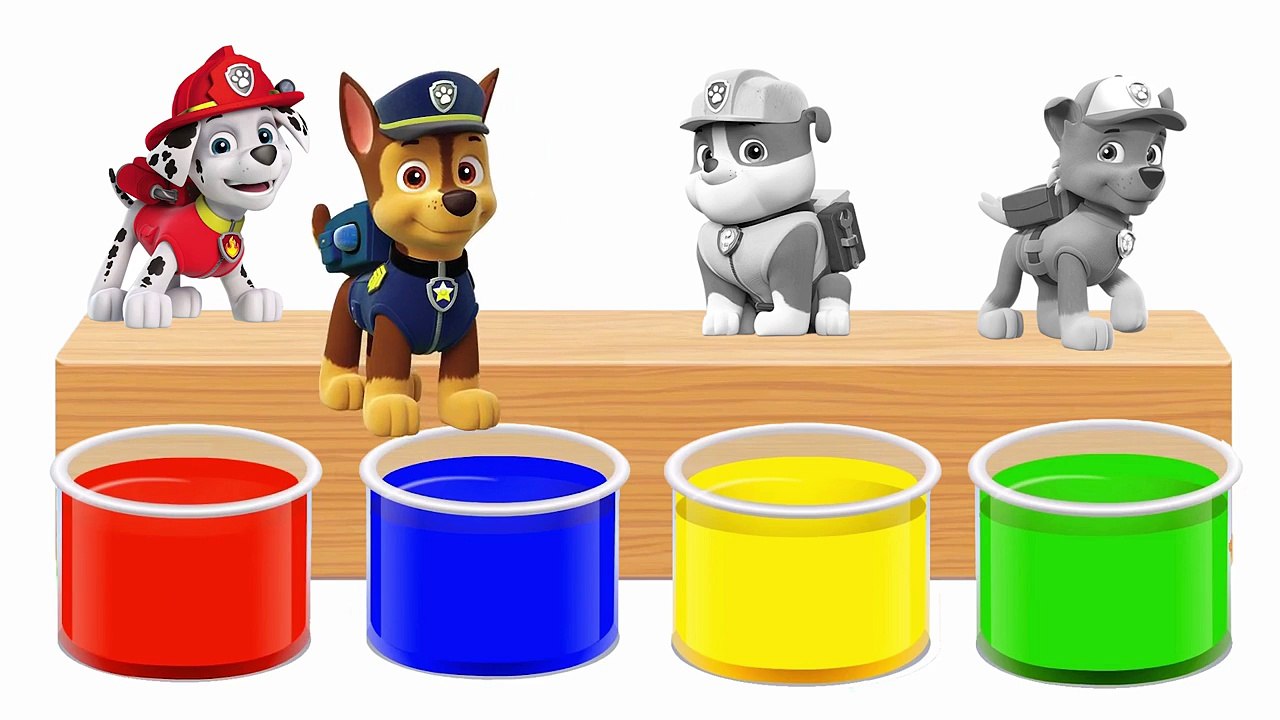 Bathing Colors Fun Team Paw Patrol Colors for kids Finger Family Nursery