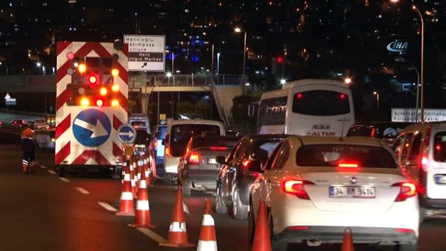 Haliç Köprüsü metrobüs yolunda çalışma başladı