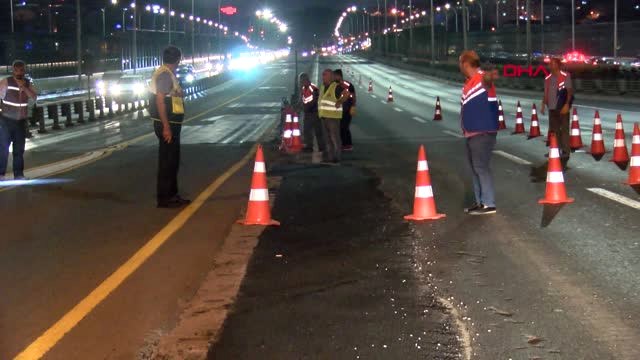 2-Haliç Köprüsü Metrobüs Yolu'nda Asfaltlama Çalışması Başladı