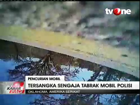 Kejar-kejaran, Pencuri Wanita Ini Tabrak Mobil Polisi