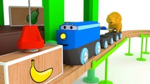 Learn with Dino the super Dinosaur, learn colors, learn shapes by playing with trains, car