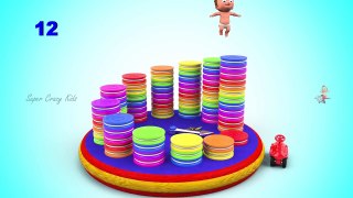 Learn Numbers with Baby Color Biscuits Wooden Clock Toy 3D Kids Toddlers Learning Educatio