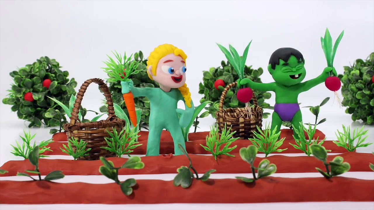 FROZEN ELSA NEW RAINBOW DRESS ❤ Hulk & Superhero Babies Play Doh Cartoons For Kids ❤ Stop